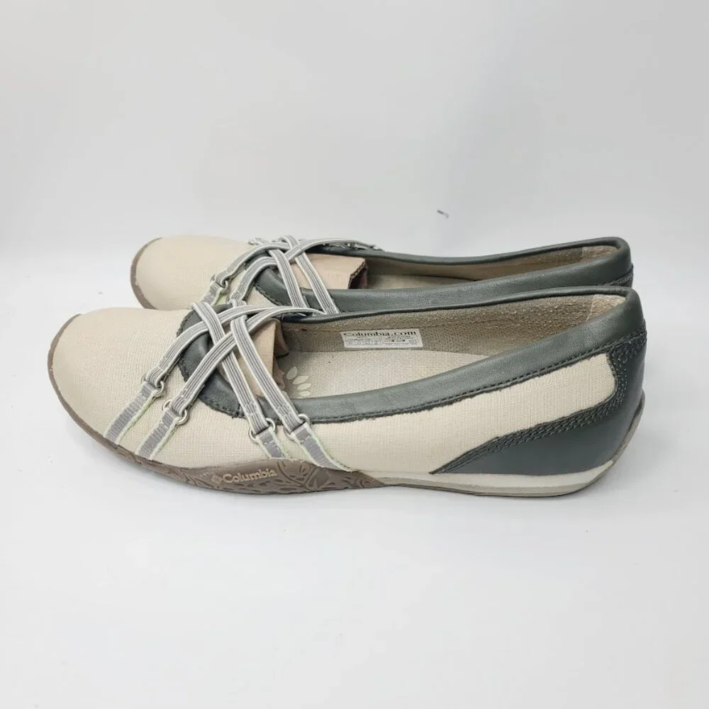 Columbia Women's‎ Ivory Green Kaci BL2241-103 Leather Ballet Flats Size 8.5